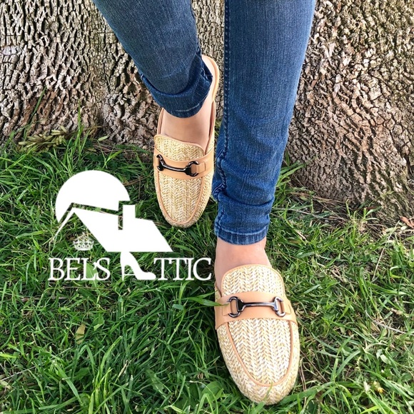 Unique Basket Weave Buckle Mule Loafers - Picture 3 of 6